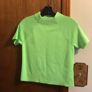 Ralph Lauren bright lime green mock neck top size medium
